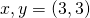 x,y=(3,3)